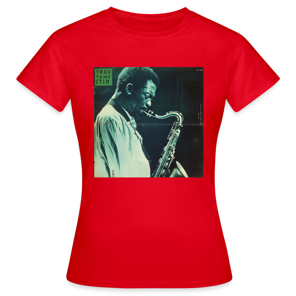 Gåtfull figur i jazzens underground, T-shirt dam - röd