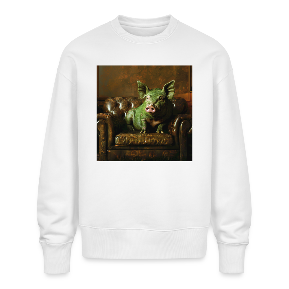 Grön Elegans, Ekologisk oversizetröja RADDER unisex från Stanley/Stella - vit