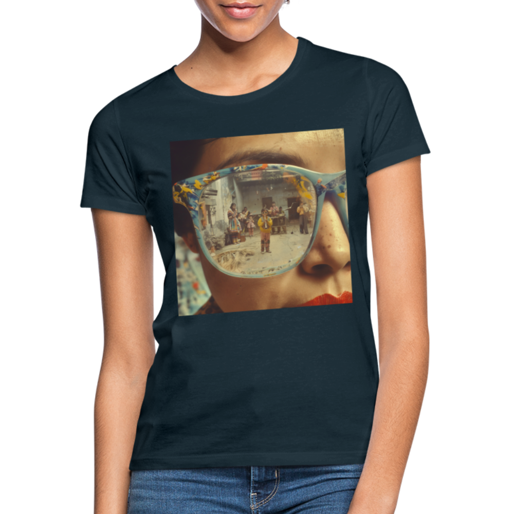 Reflektioner av Anderna, T-shirt dam - marinblå