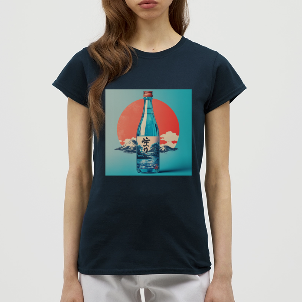 Stillhet i glas, T-shirt dam - marinblå
