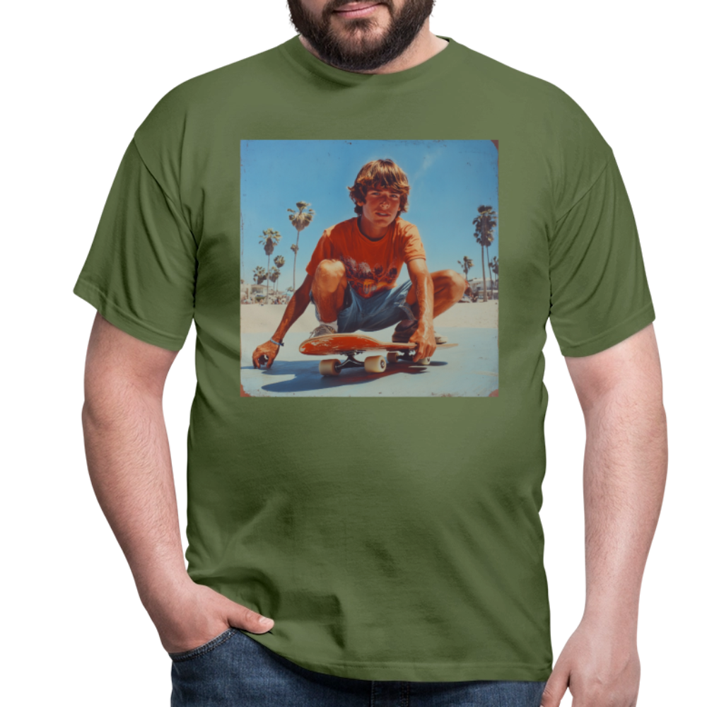 Sunset Vibes, 70s Style, T-shirt herr - Militärgrön