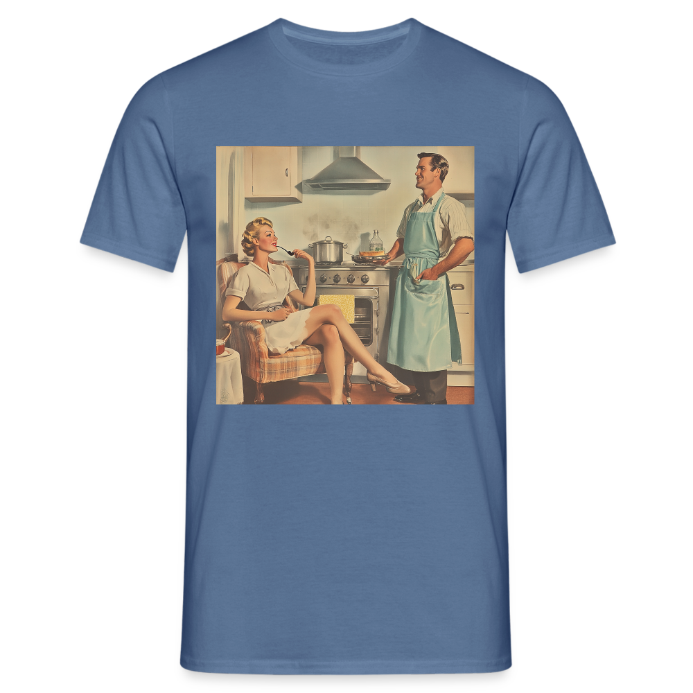 Äta bör man - annars dör man, T-shirt herr - duvblå
