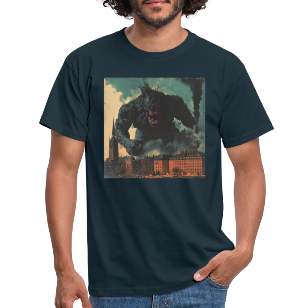 Helvetesstorm över Staden, T-shirt herr - marinblå