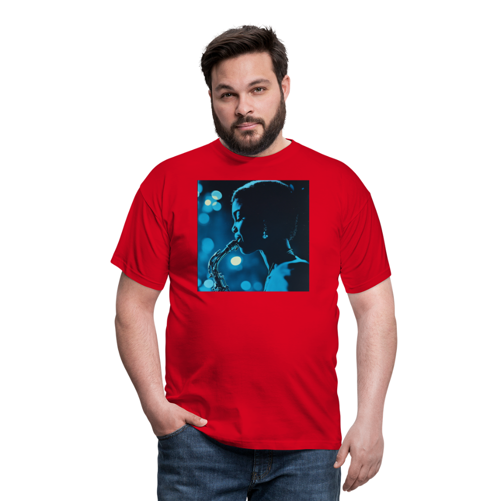 Blå toner i skymningen, T-shirt herr - röd