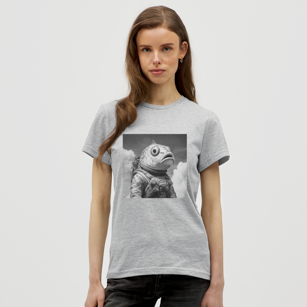 En ensam simtur i universum, T-shirt dam - gråmelerad