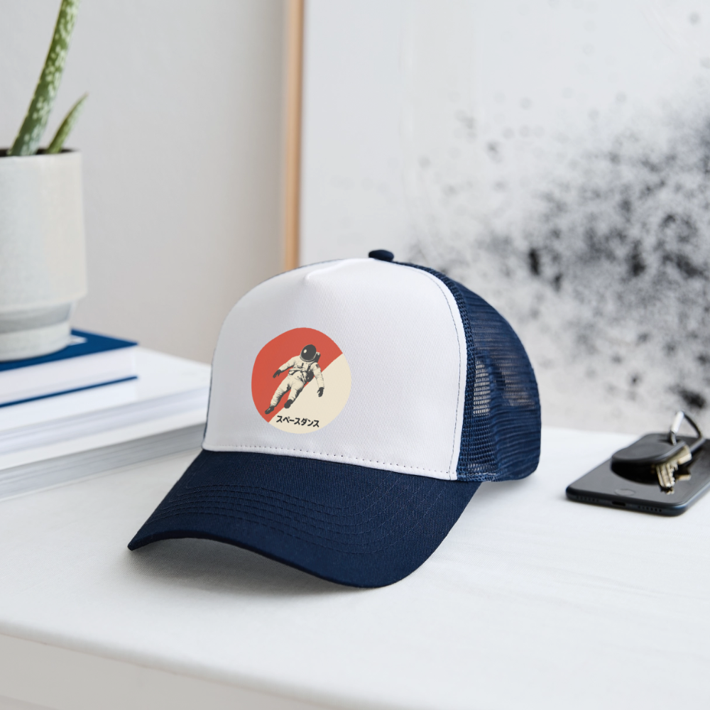 Space Dance, Trucker Cap - vit/marinblå