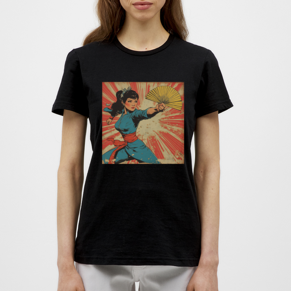Solfjädern, T-shirt dam - svart