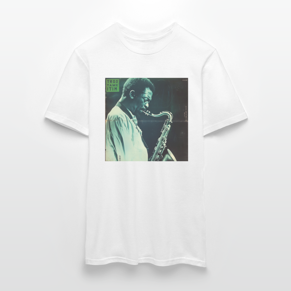 Gåtfull figur i jazzens underground, T-shirt herr - vit