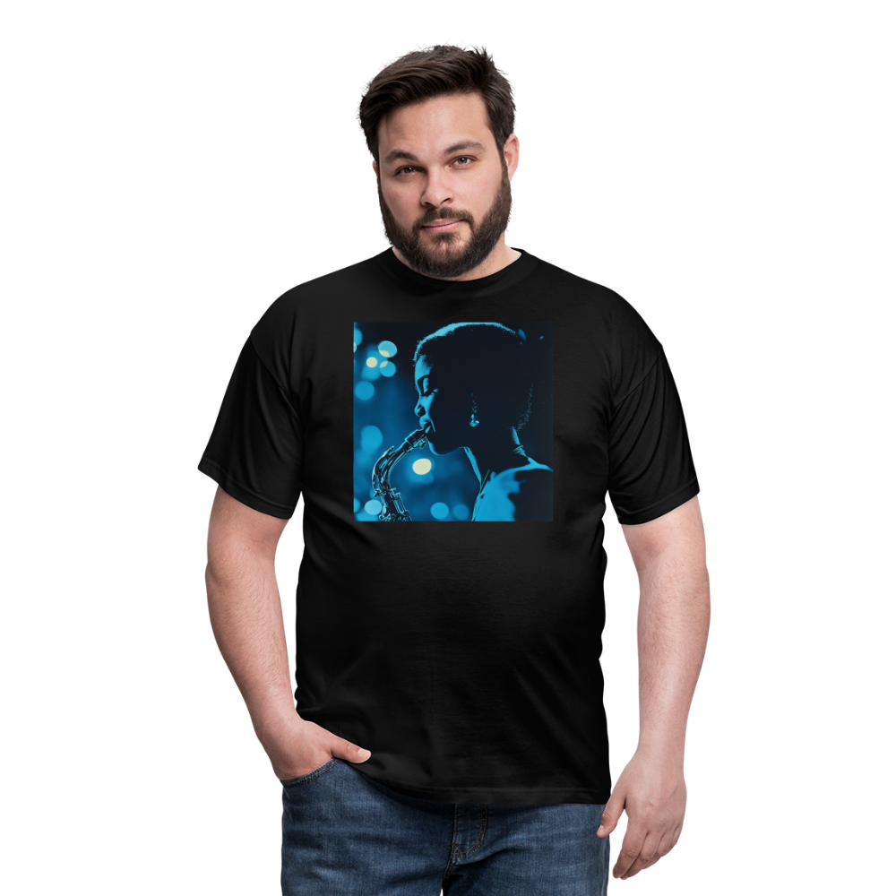 Blå toner i skymningen, T-shirt herr - svart