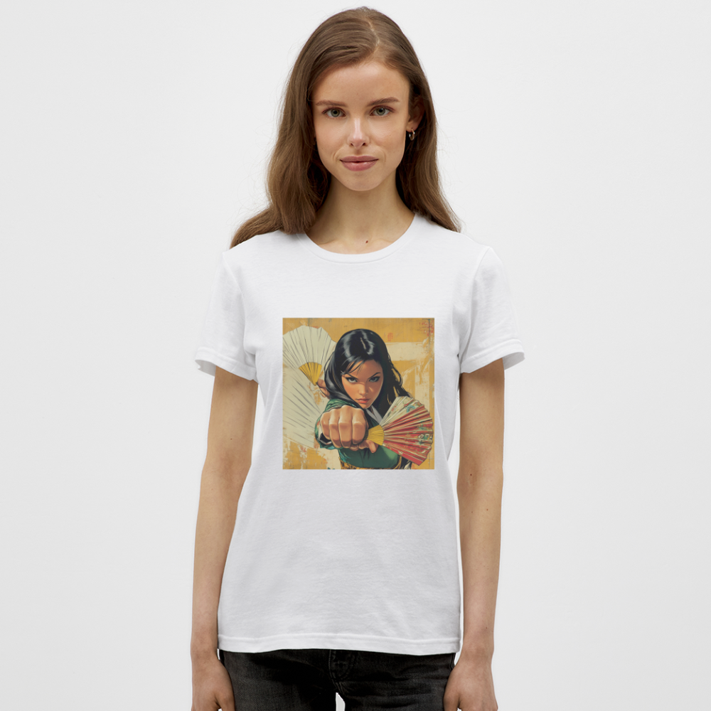 Blå Lotus , T-shirt dam - vit