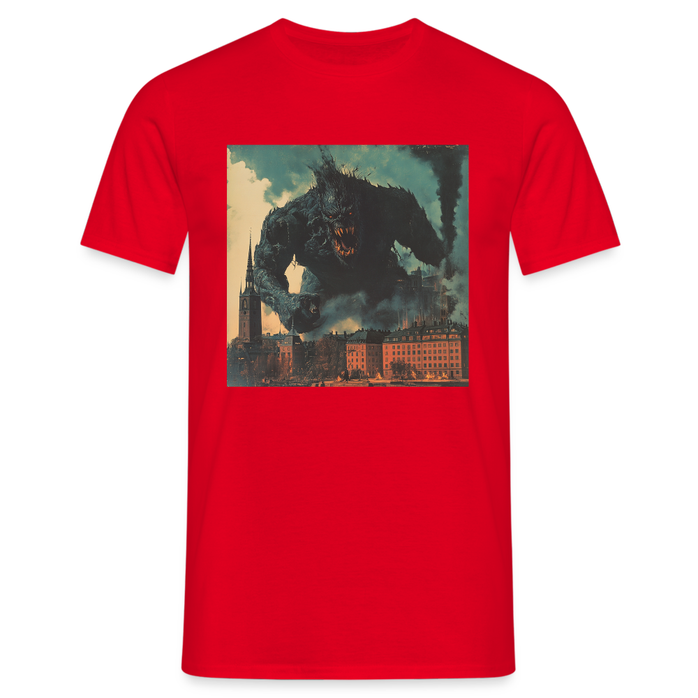 Helvetesstorm över Staden, T-shirt herr - röd