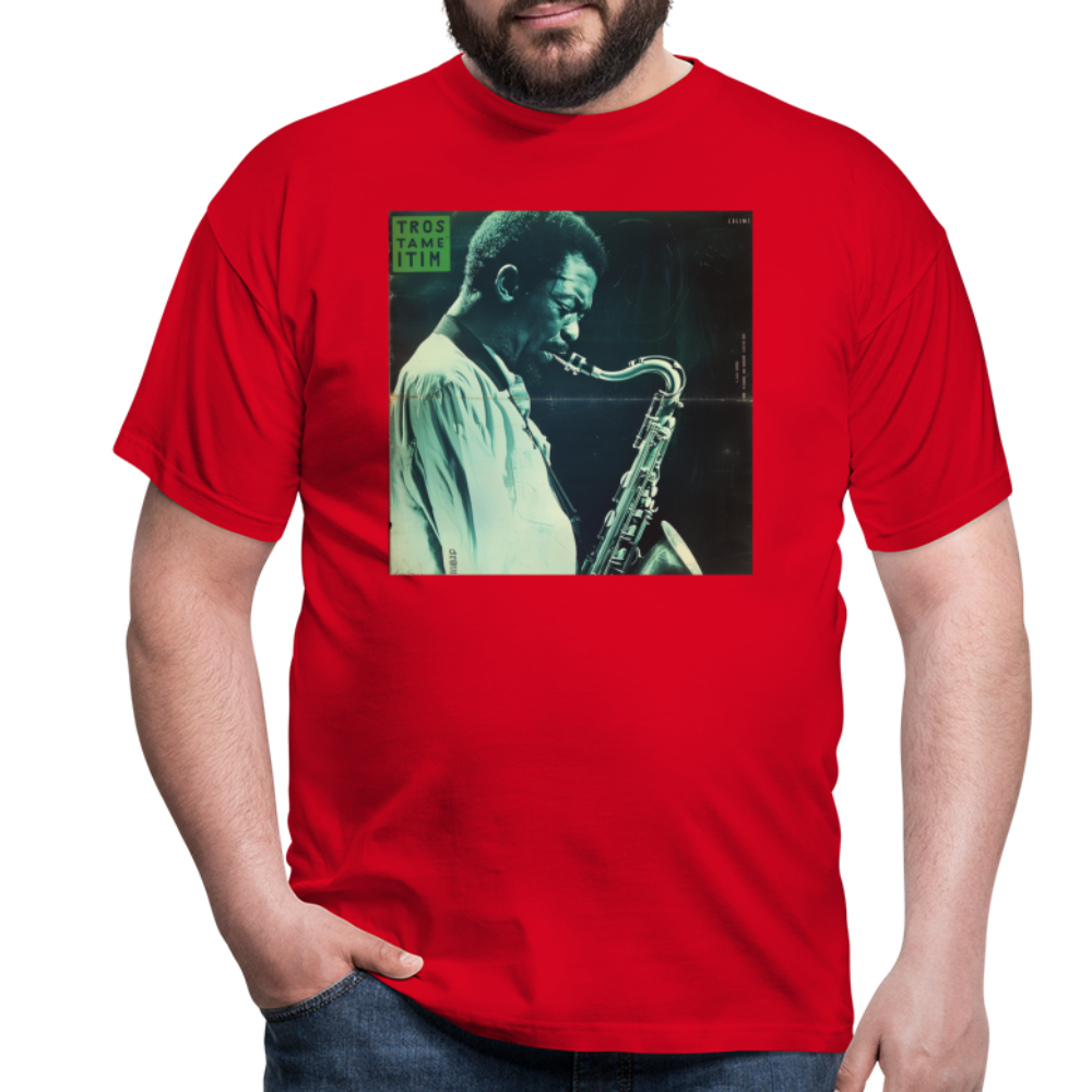 Gåtfull figur i jazzens underground, T-shirt herr - röd