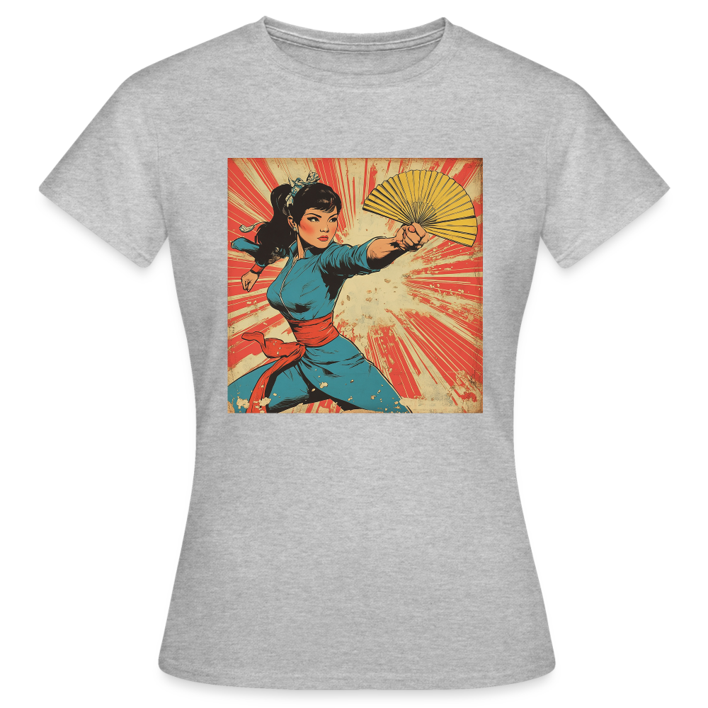 Solfjädern, T-shirt dam - gråmelerad