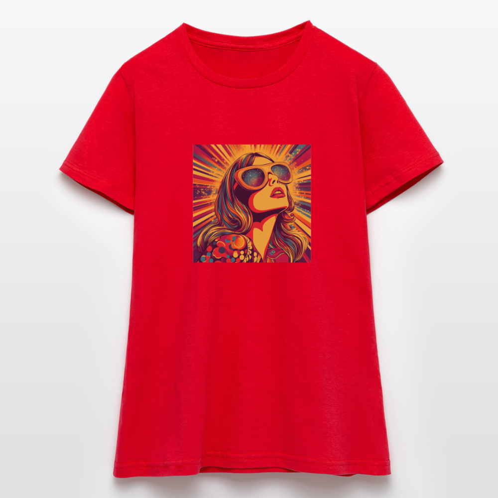 Disco Fever, T-shirt dam - röd