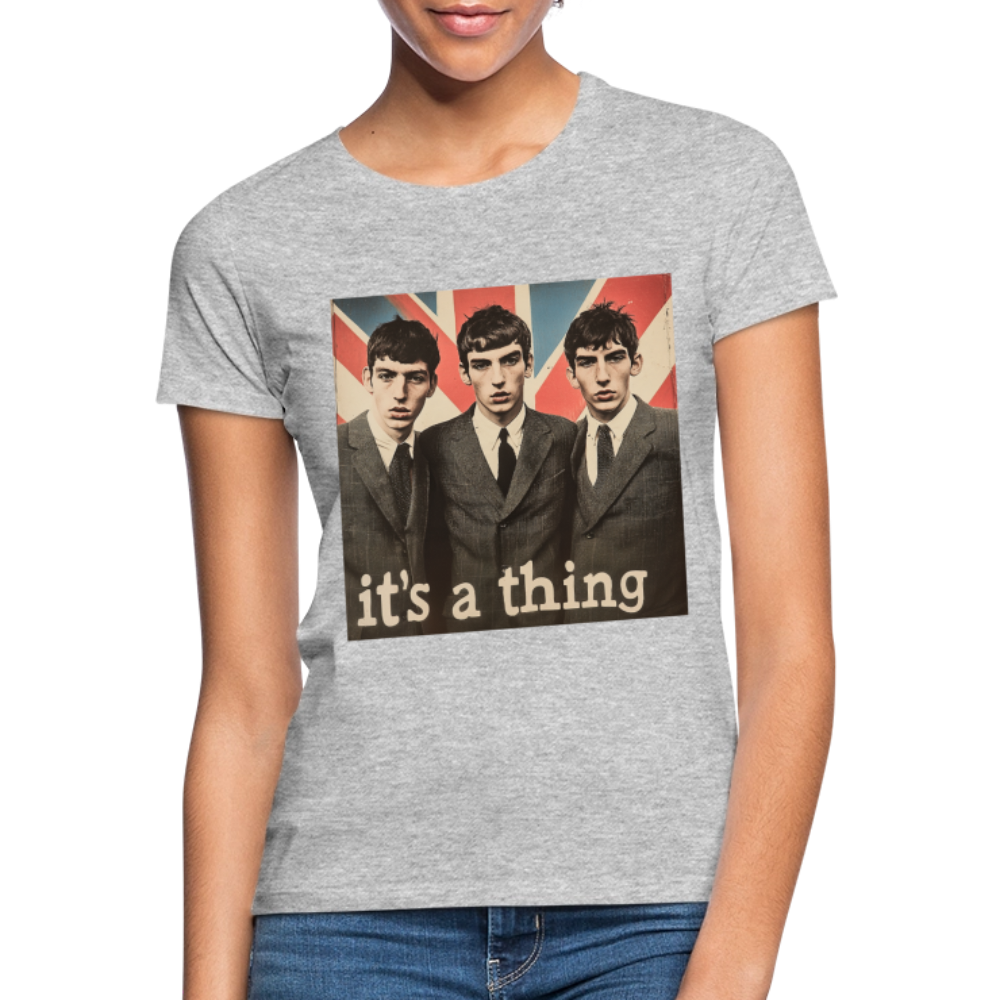 British, Bold & Unapologetic, T-shirt dam - gråmelerad