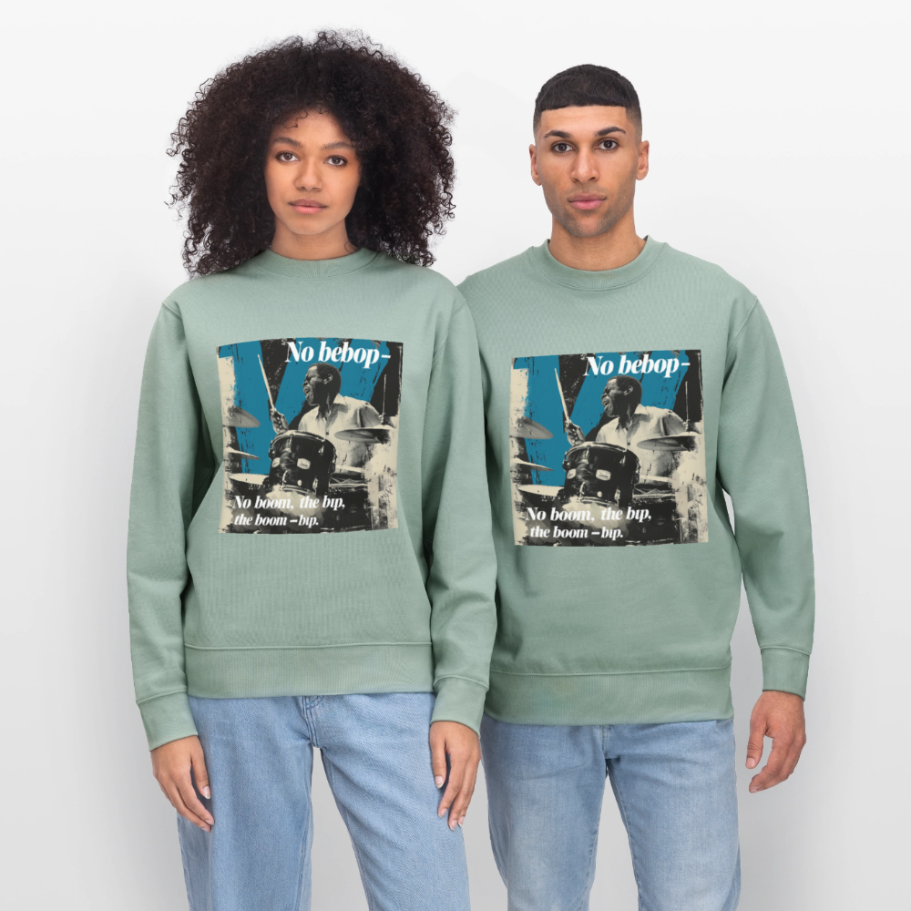 Push It Bebop, Ekologisk sweatshirt CHANGER unisex från Stanley/Stella - ljus grågrön