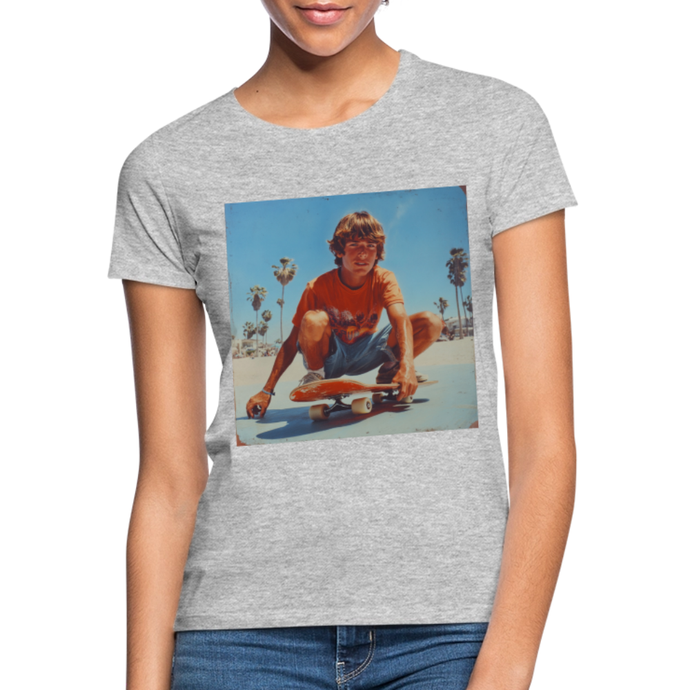 Sunset Vibes, 70s Style, T-shirt dam - gråmelerad