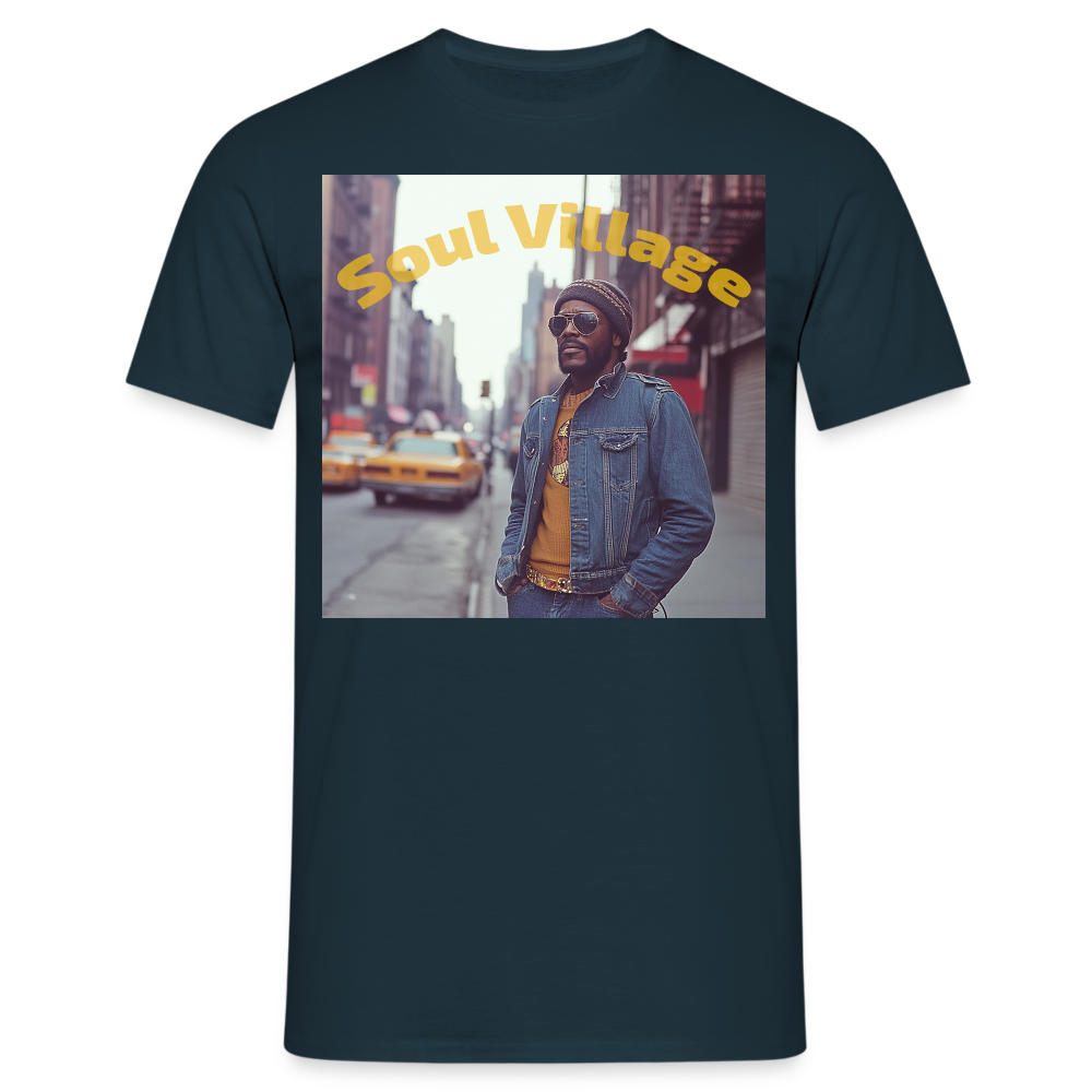 Soul Village, T-shirt herr - marinblå