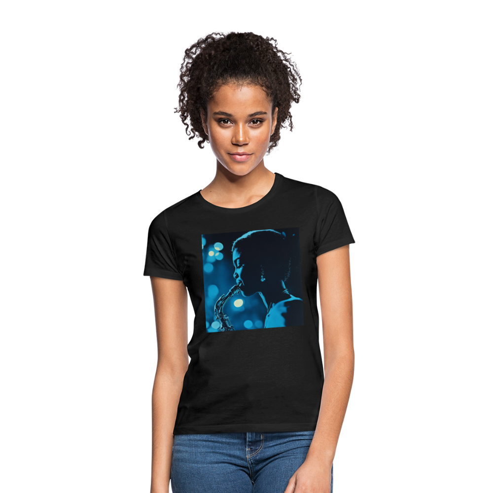 Blå toner i skymningen, T-shirt dam - svart