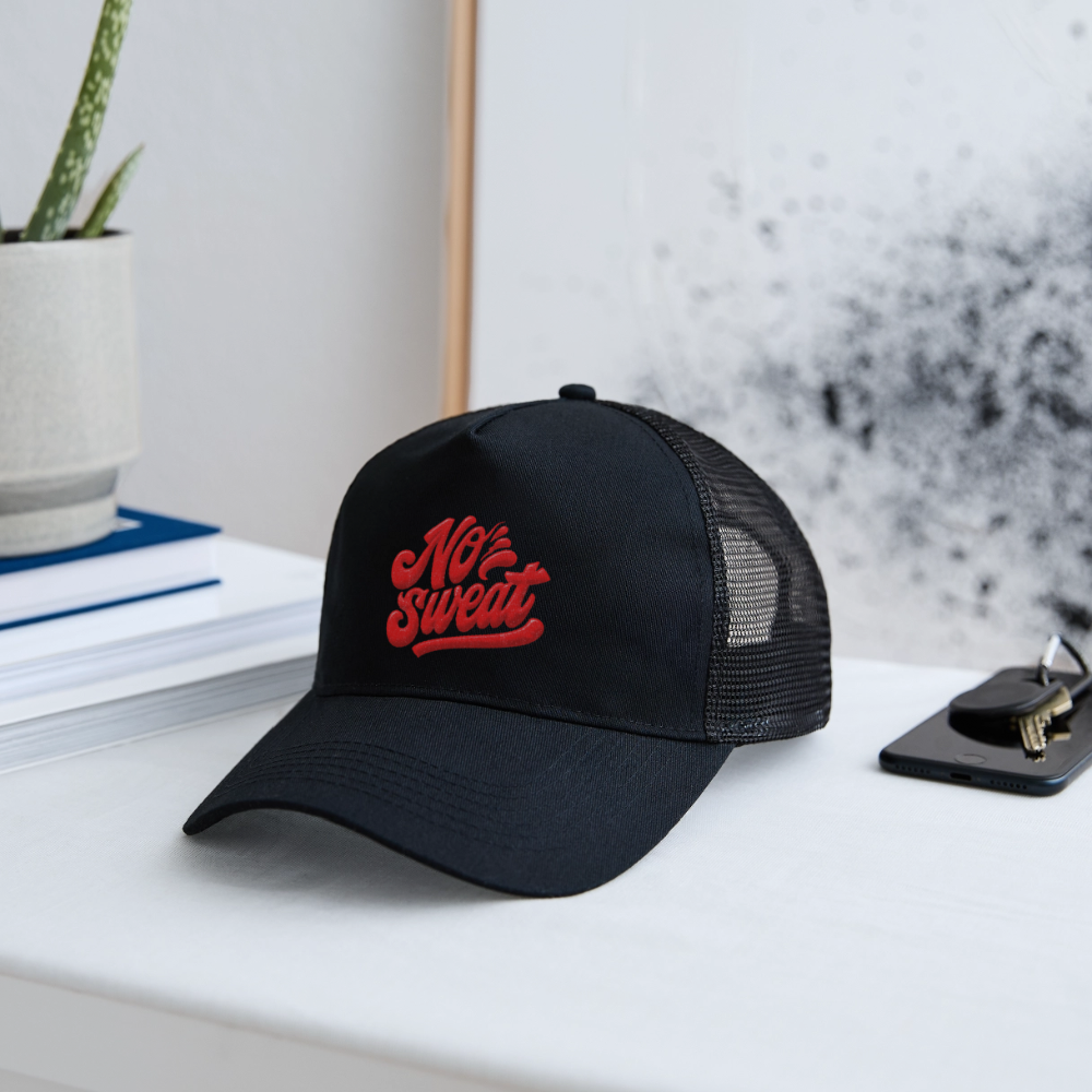 No Sweat, Trucker Cap - svart/svart