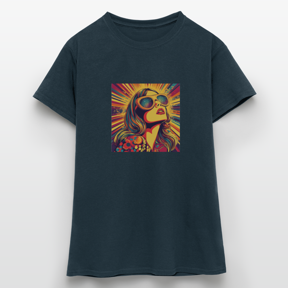 Disco Fever, T-shirt dam - marinblå