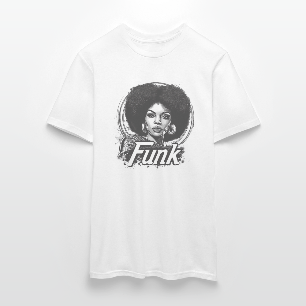 Funk Queen: Power in Motion, T-shirt herr - vit
