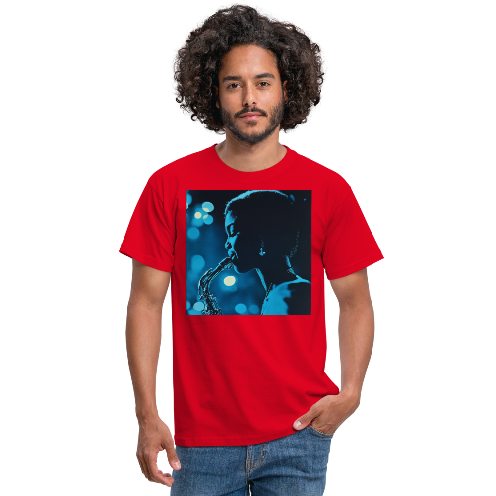 Blå toner i skymningen, T-shirt herr - röd