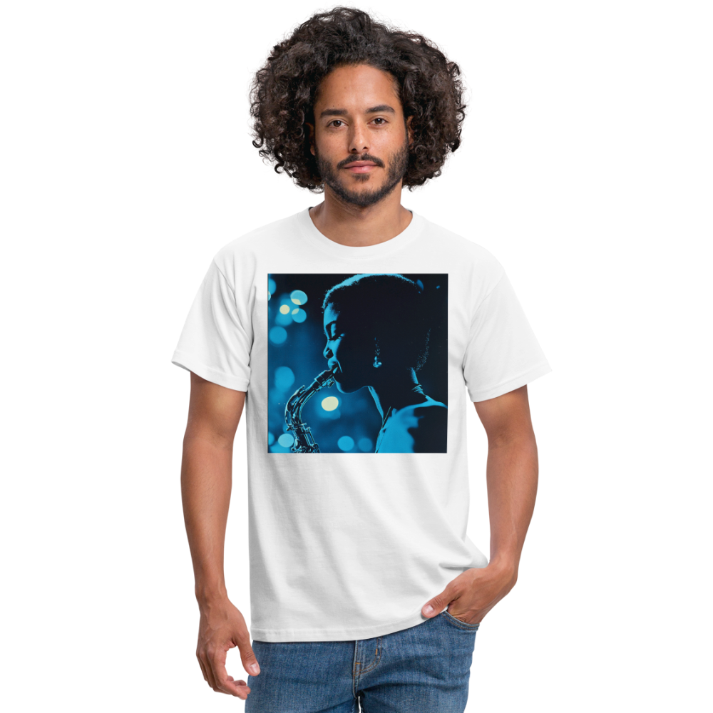 Blå toner i skymningen, T-shirt herr - vit