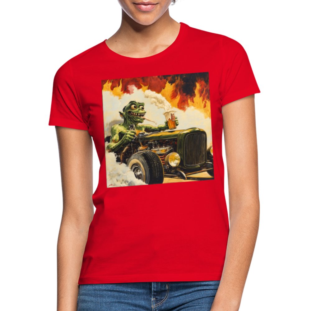 Ragg-Rex, T-shirt dam - röd