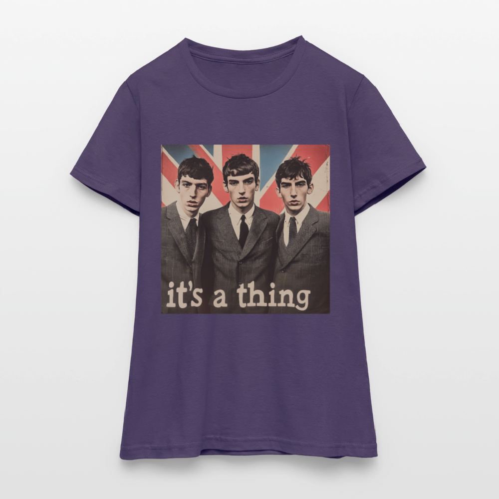 British, Bold & Unapologetic, T-shirt dam - mörklila