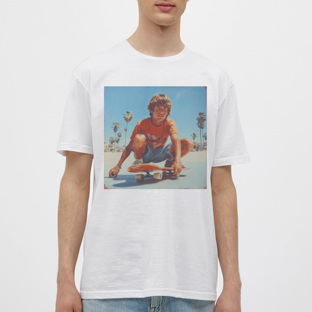 Sunset Vibes, 70s Style, T-shirt herr - vit