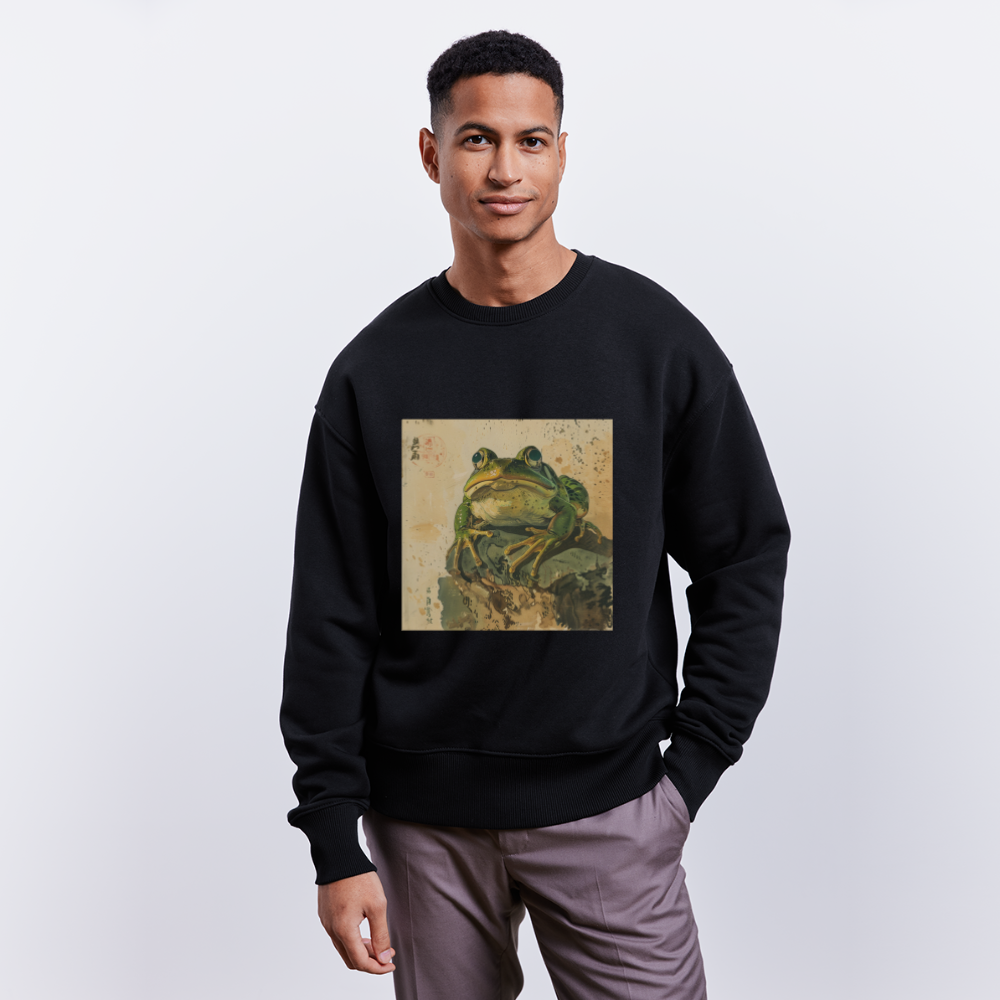 Grodan i Skymningen, Ekologisk oversizetröja RADDER unisex från Stanley/Stella - svart