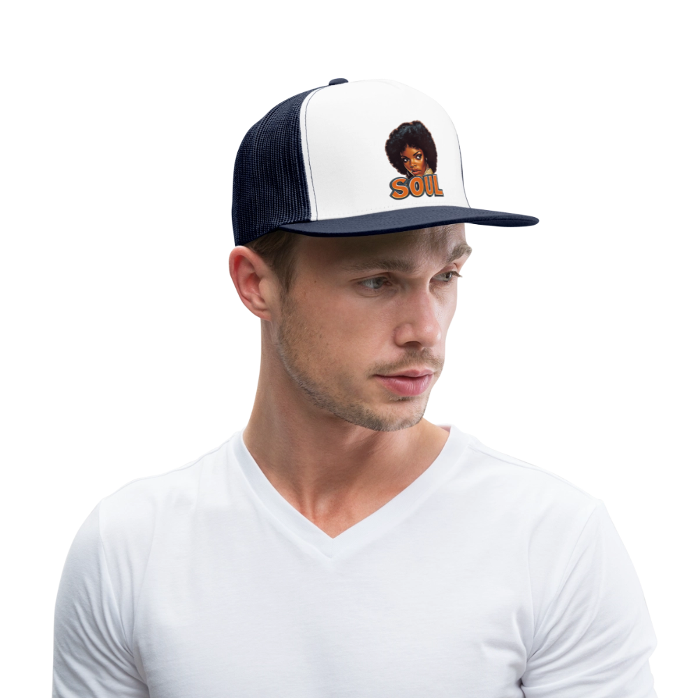 Soulful Vibes, Trucker Cap - vit/marinblå