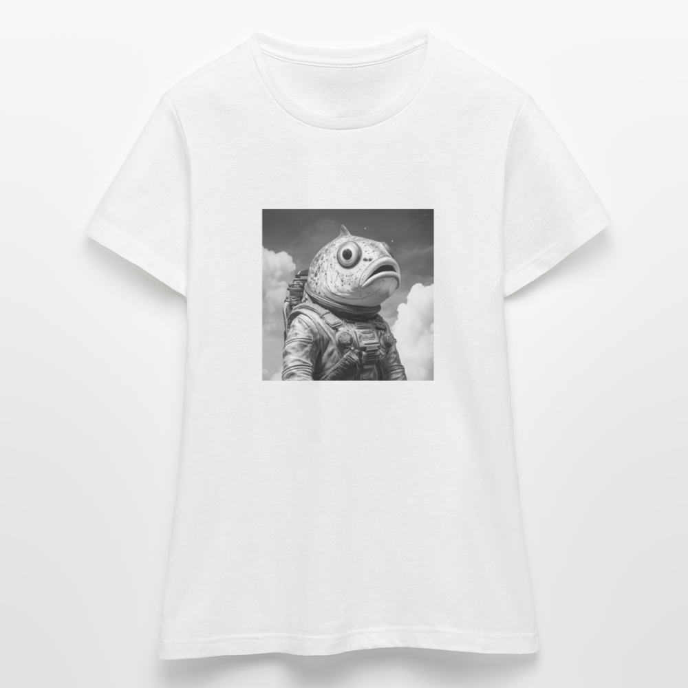 En ensam simtur i universum, T-shirt dam - vit