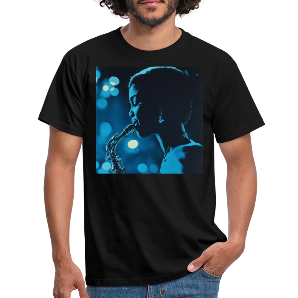 Blå toner i skymningen, T-shirt herr - svart