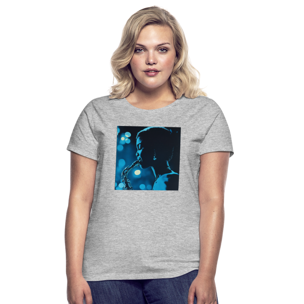 Blå toner i skymningen, T-shirt dam - gråmelerad