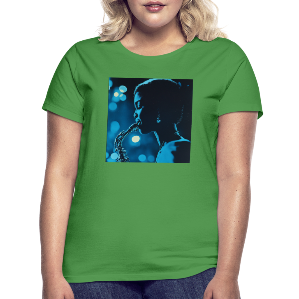 Blå toner i skymningen, T-shirt dam - kellygrön