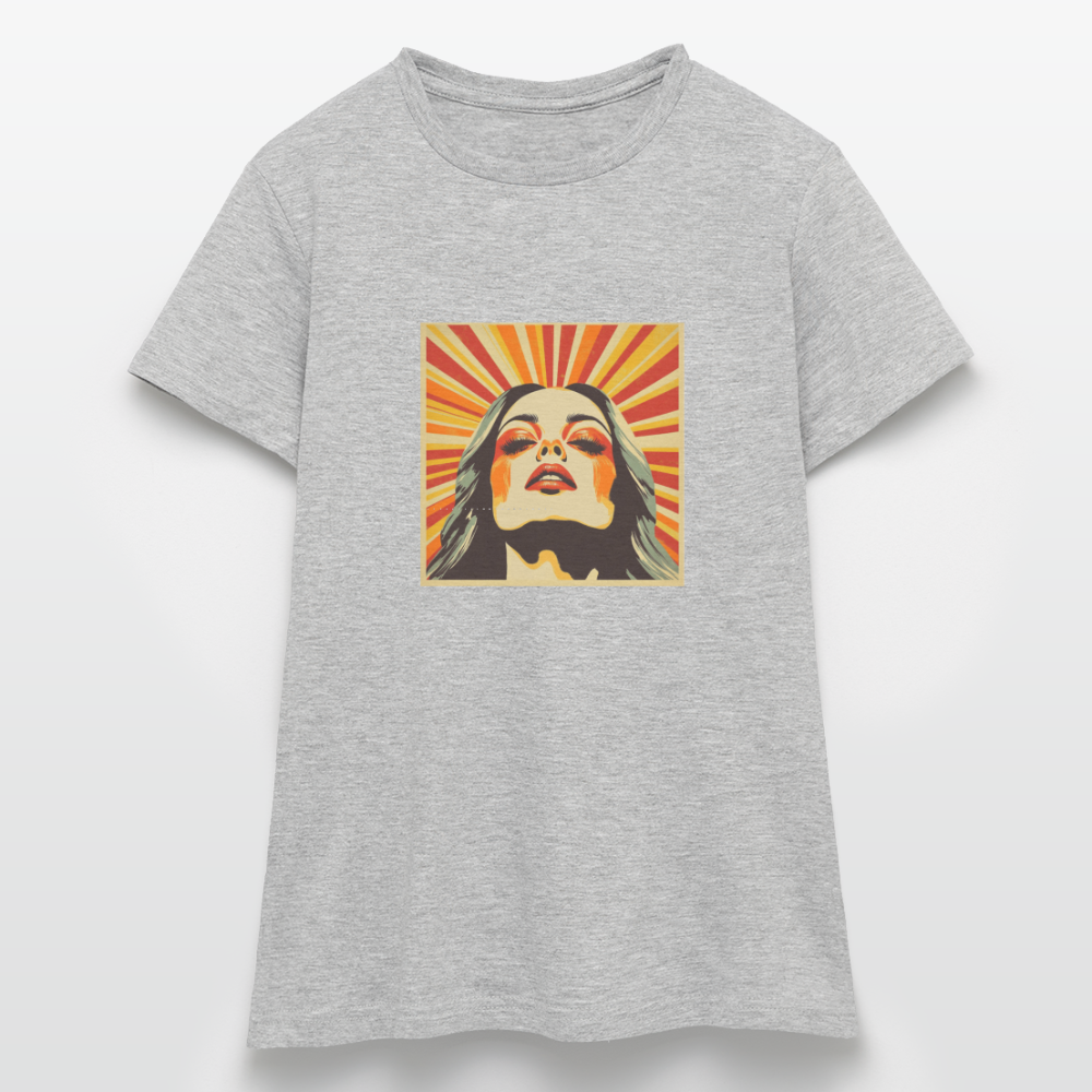 Sun Girl, T-shirt dam - gråmelerad