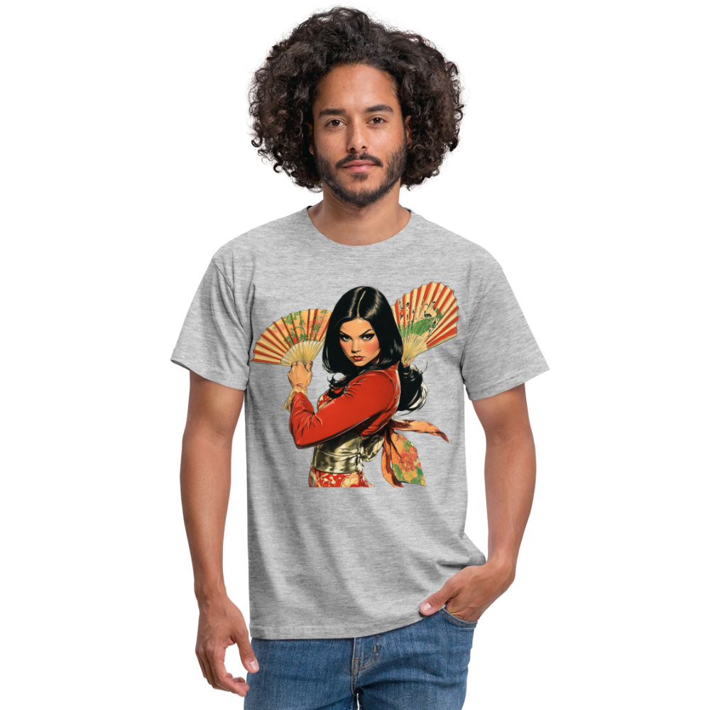 Dansen med Solfjädrar: Vindens krigare, T-shirt herr - gråmelerad