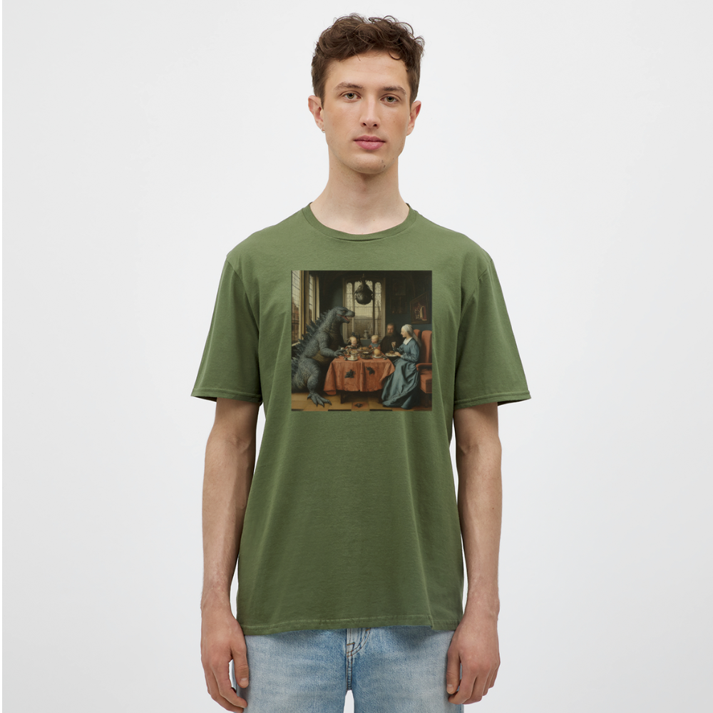 Familjens Fest med Gäst,T-shirt herr - Militärgrön
