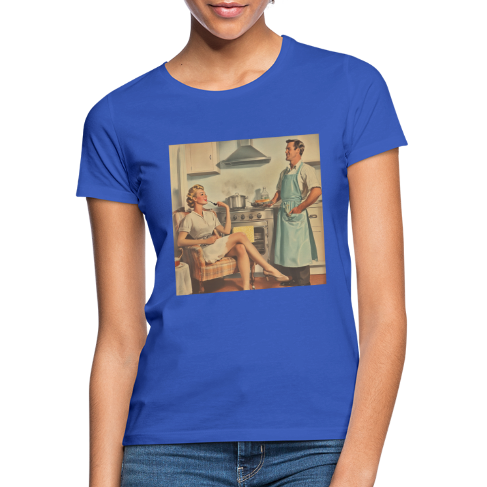 Äta bör man - annars dör man, T-shirt dam - royalblå