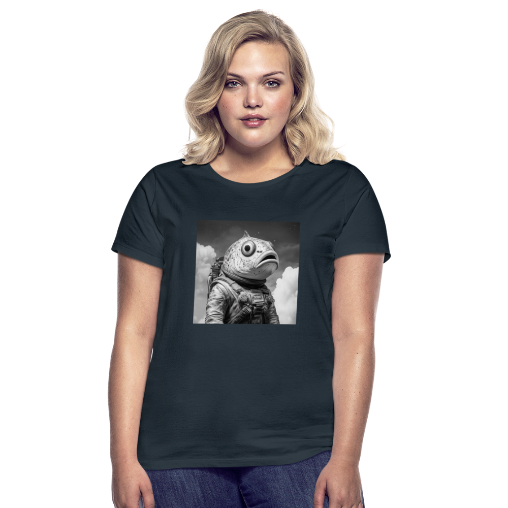 En ensam simtur i universum, T-shirt dam - marinblå