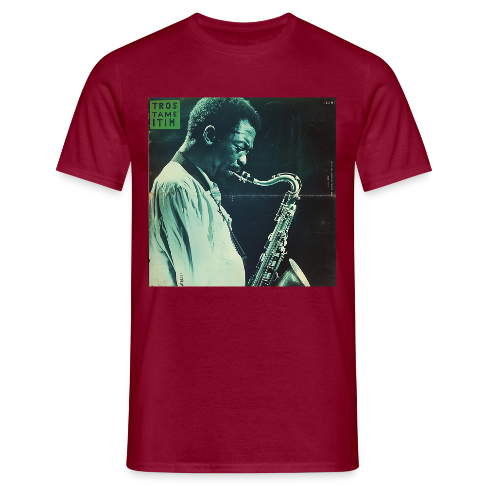 Gåtfull figur i jazzens underground, T-shirt herr - tegelröd