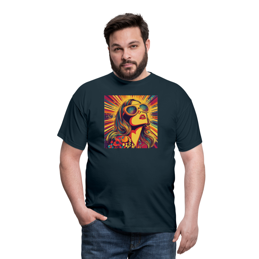 Disco Fever, T-shirt herr - marinblå