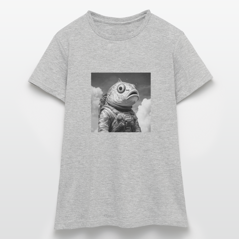 En ensam simtur i universum, T-shirt dam - gråmelerad