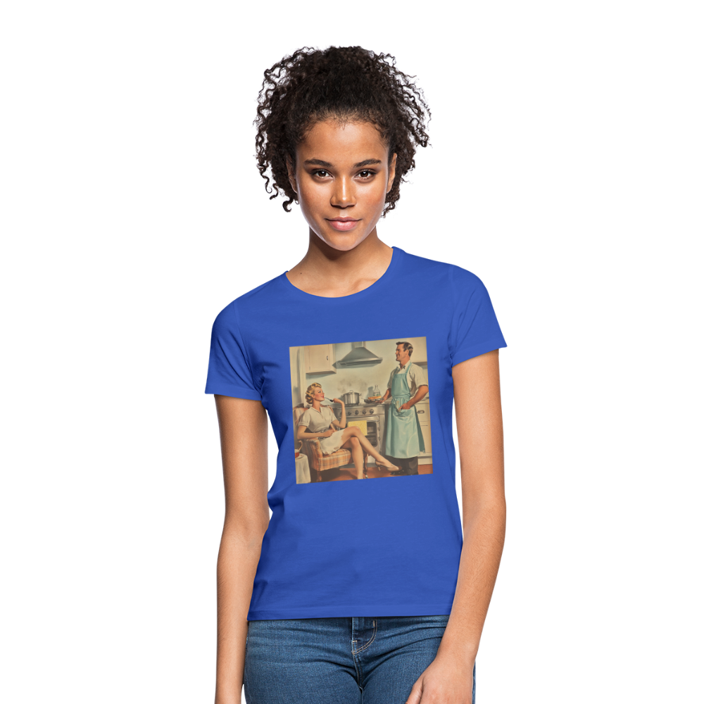 Äta bör man - annars dör man, T-shirt dam - royalblå