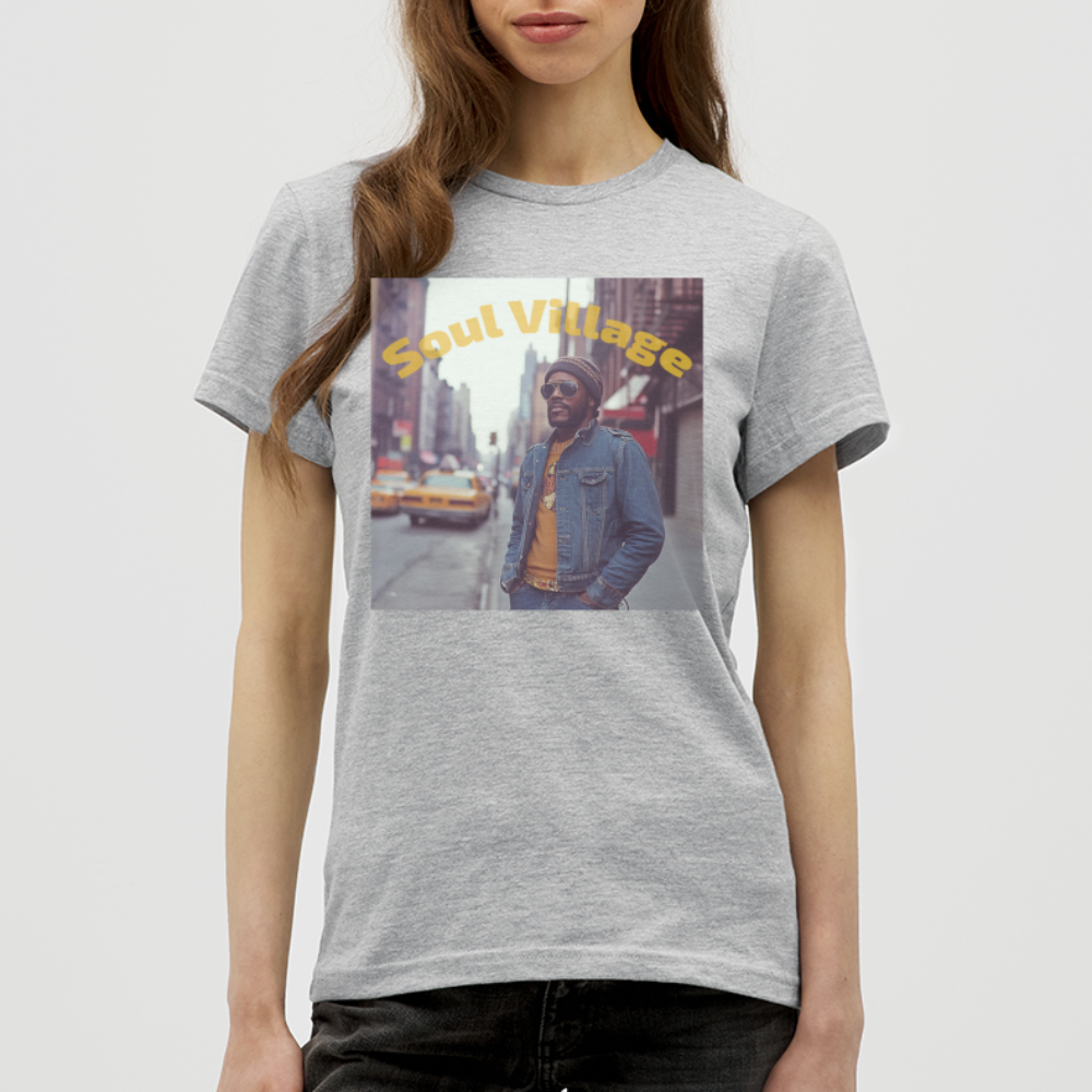 Soul Village, T-shirt dam - gråmelerad