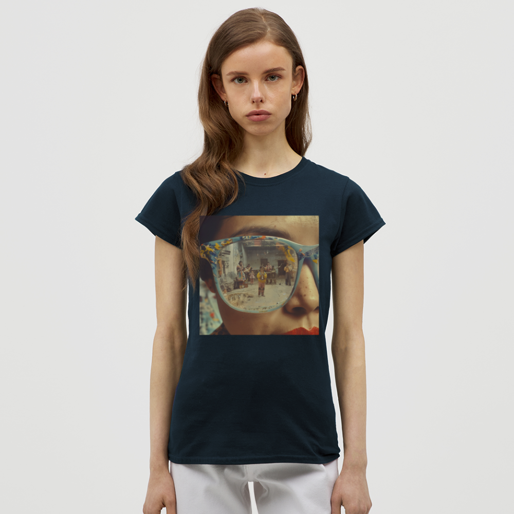 Reflektioner av Anderna, T-shirt dam - marinblå