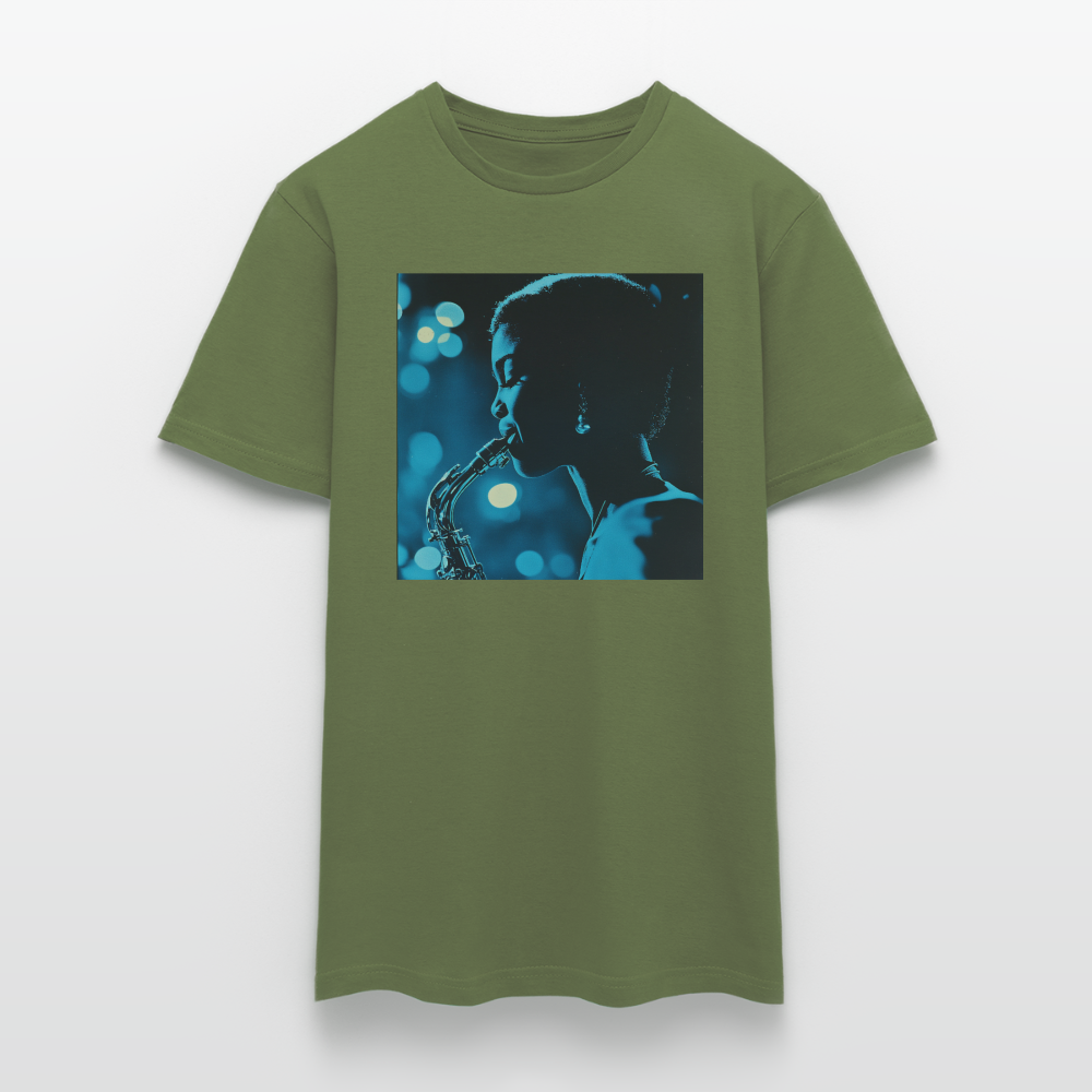Blå toner i skymningen, T-shirt herr - Militärgrön