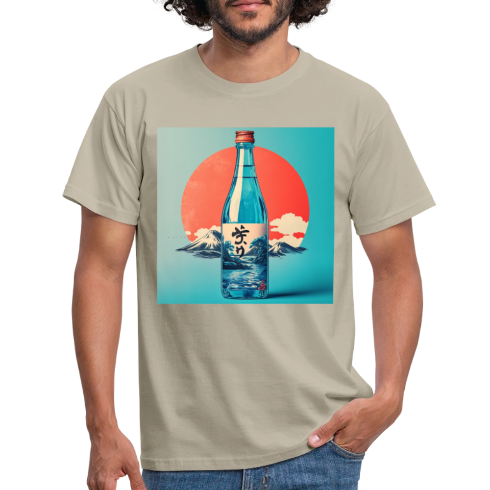 Stillhet i glas, T-shirt herr - sandbeige